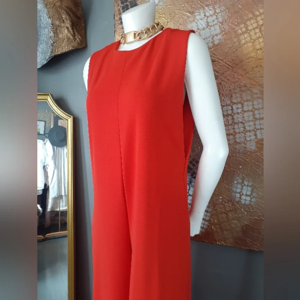 Zara Red Sleeveless Jumpsuit - Picture 7 of 16